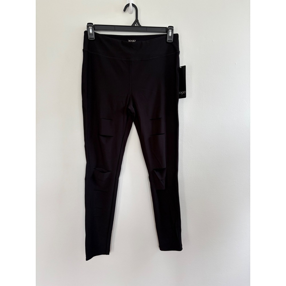 NWT Vogo Athletica Black Laser Cut Leggings Moisture Wicking 2801858L Womens L